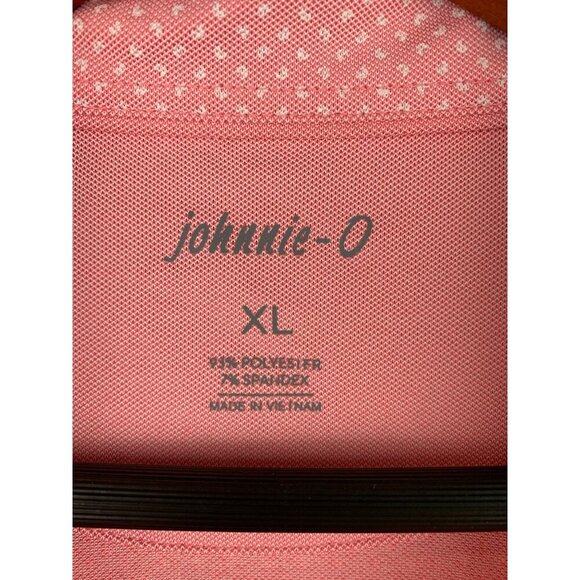 Johnnie-O Mens XL Pink Polo Shirt With Pattern Polyester Blend - Picture 3 of 3